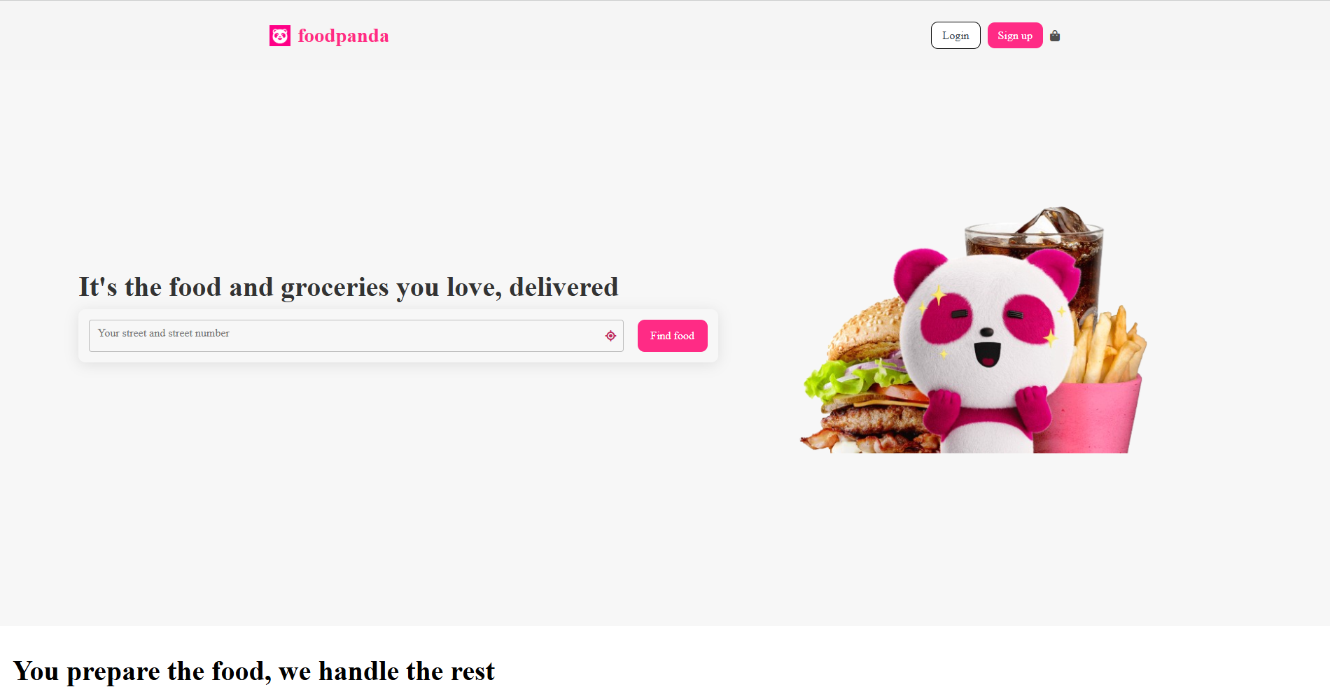 Foodpanda Home Page UI Clone